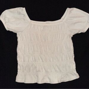 Old Navy top girls medium ivory smocked shirt‎